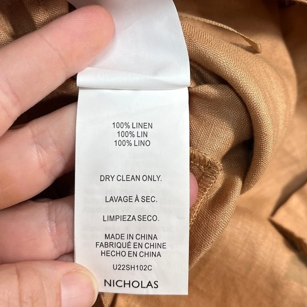 NEW NICHOLAS Delfina Longline Linen Shorts in Twig